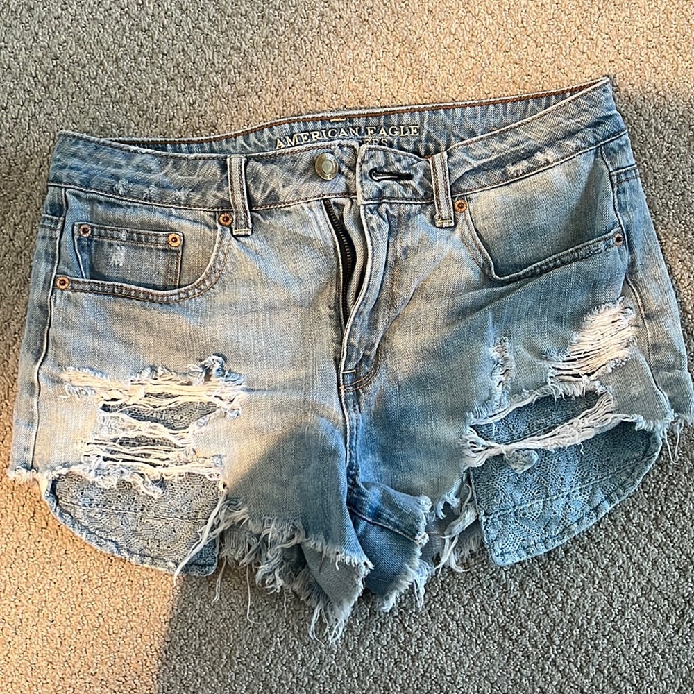 American Eagle High Rise Festival Jean Shorts